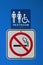 A no smoking sign at a rest stop