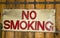 No Smoking sign warning persons not to smoke