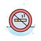 No smoking, Smoking, No, Hotel Abstract Flat Color Icon Template