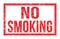 NO SMOKING, words on red rectangle stamp sign