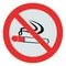 No smoking zone prohibition sign, isolated crossed cigarette icon red signage, smoking not permitted, forbidden