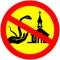 No snake in church warning sign vector graphics illustration