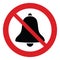 No sound, no bell icon  Forbidding sign.  no noise icon. no sign