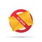 No spam with envelope. Spam Email Warning. Concept of virus, piracy, hacking and security. Envelope with spam.
