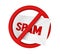 No Spam Mail Sign Isolated