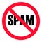 No SPAM sign on white background. flat style. anti spam sign.