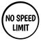 NO SPEED LIMIT stamp on white isolated