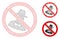 No Spies Vector Mesh Carcass Model and Triangle Mosaic Icon