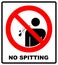 No spitting sign on white background. Vector illustration
