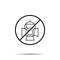 No spotlight cinema icon. Simple thin line, outline vector of cinema ban, prohibition, embargo, interdict, forbiddance icons for