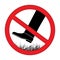No step on the lawn grass prohibition sign. Keep off the grass symbol vector