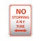 no stopping any time road sign. Vector illustration decorative design
