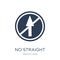No straight sign icon. Trendy flat vector No straight sign icon