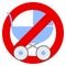 No strollers or baby carriage prohibition sign