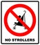 No strollers or pushchair, illustration