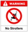 No strollers or pushchair, illustration