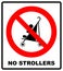 No strollers or pushchair,  illustration