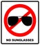 No sunglasses sign on white background.