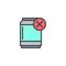 No sweet drinks filled outline icon