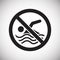 No swimming allowed sign on white background for graphic and web design, Modern simple vector sign. Internet concept. Trendy