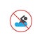 No swimming area flat icon
