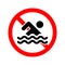 No swimming area forbidden sign logo