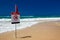 No swimming flag on the beach in Australia