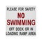 No swimming safety sign