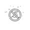 No swimming simple vector line icon. Symbol, pictogram, sign. Light background. Editable stroke