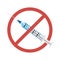 No syringe sign . No vaccine icon .