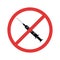 No syringe sign . No vaccine icon .