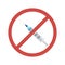 No syringe sign . No vaccine icon .