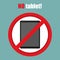 No tablet sign in a flat design. Vector illustration