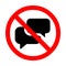 No talking sign icon illustration