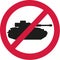 No tanks ban sign