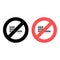 No tape digram icon. Simple glyph, flat vector of charts and diagrams ban, prohibition, embargo, interdict, forbiddance icons for
