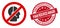 No Telemarketing Operator Icon with Distress Human Resources Manager Stamp
