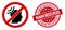 No Telepathy Waves Icon with Distress Human Resources Seal