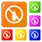 No termite sign icons set vector color