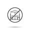 No terrace, table, two tables, umbrella icon. Simple thin line, outline vector of summer ban, prohibition, forbiddance icons for