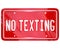 No Texting License Plate Warning Danger Text Message