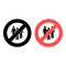No three people, a group icon. Simple glyph, flat vector of people ban, prohibition, embargo, interdict, forbiddance icons for ui