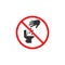 No toilet icon, No littering in toilet sign. Vector illustration, flat design