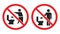 No toilet littering sign, do not throw paper towels in toilet icons