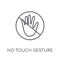 No touch gesture linear icon. Modern outline No touch gesture lo