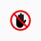 No touch icon, do not touch vector