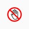 No touch icon, do not touch vector