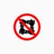 No touch icon, do not touch vector, prohibit, forbidden