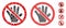 No touch palm Mosaic Icon of Unequal Parts