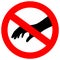 No touch please security vector sign